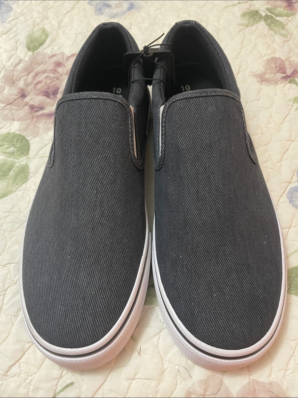 No Boundaries Black/Navy Slip-On Canvas Loafers